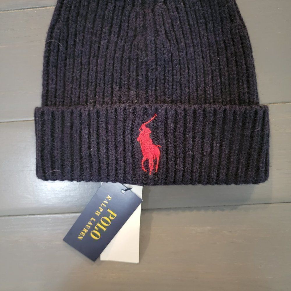Polo Ralph Lauren Men`s Blue Wool/Nylon Big Pony Signature Merino Cuffed… - Picture 8 of 13